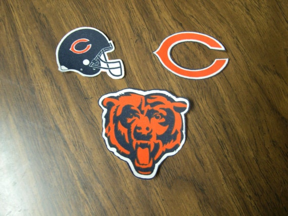 Chicago Bears Iron on Patch Set of 3 3 1/4 x