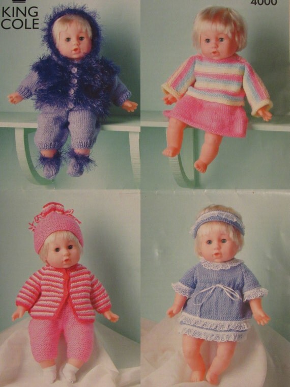 Knitting Patterns for 16 in Dolls by King Cole by RaesVintage