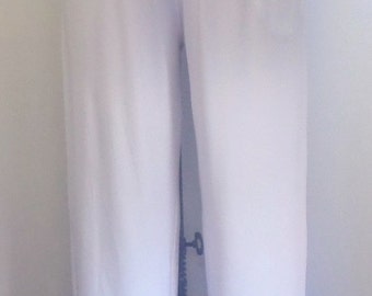 Plus Size Pants, Coco and Juan, Plus Size Pant, Lagenlook White Traveler Knit, Full Leg Pant, Longer Length Size 1 fits 1X,2X