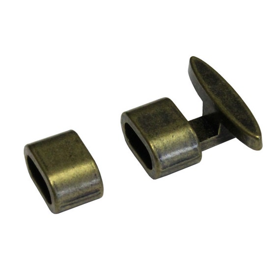 Bracelet T Bar Hook Clasp antiqued bronze bar clasp with