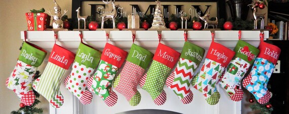 Items similar to Personalized CHRISTMAS STOCKINGS Set of 8 You choose ...