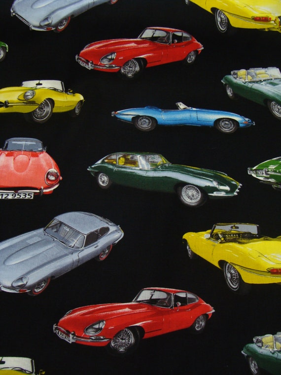 SPORT CARS 50's Pattern Fabric Cotton Fabric 18