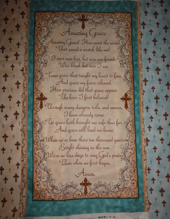 Amazing Grace Christian Fabric Amazing Grace Fabric Panel