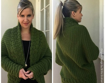Autumn Leaves Crochet Shrug Pattern - Cardigan Sweater Crochet Pattern in ONE Size No.923 Digital Pattern Instant Download