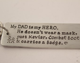 Custom, Hand Stamped Keychain personalized with YOUR CHOICE of TEXT - love letter keychain