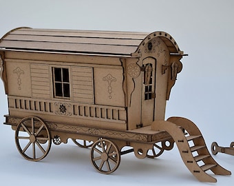 Gypsy Caravan Kit- Build your own- Gypsy Wagon- miniature