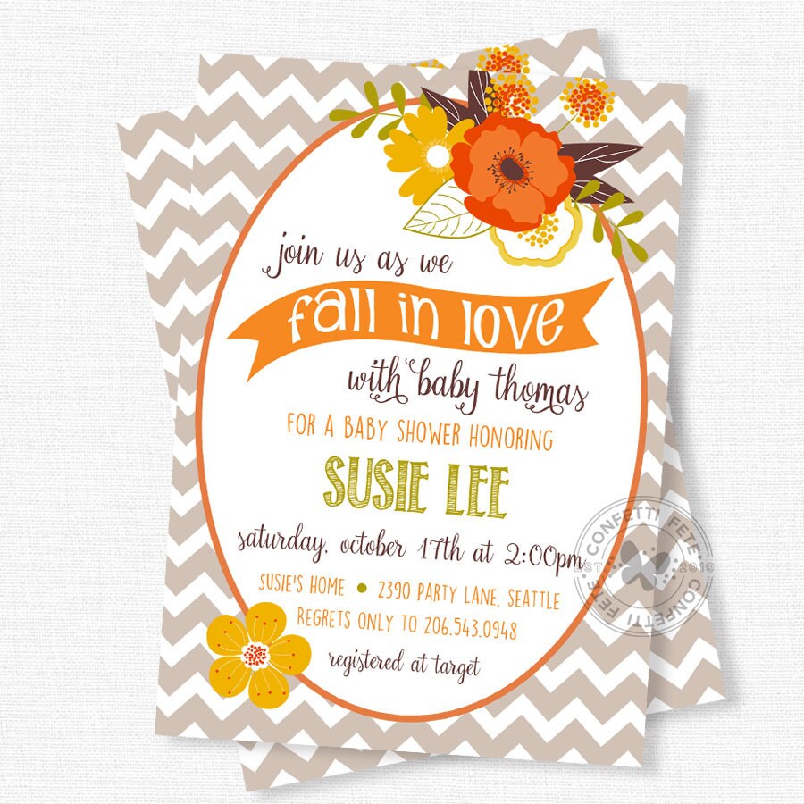 Fall Baby Shower Invitations Floral Baby Shower Invitation