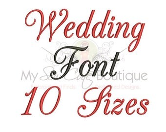 Wedding Machine Embroidery Fonts - 10 Sizes - BX Embroidery Font Included