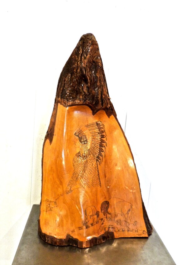 vintage cypress wood carving sculpture unique HUGE by mkmack