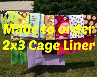 MADE TO ORDER Reversible Cage Liner 2x3 for Guinea Pig Hedgehog Small Animals
