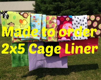 MADE TO ORDER Reversible Cage Liner 2x5 for Guinea Pig Hedgehog Small Animals