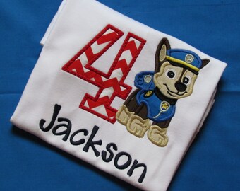 Paw Pups, Patrol Puppies, Chase, Birthday, Shirt, You Design