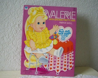 Valerie with Growin Pretty Hair Paper Doll Book, Uncut 1971, Vintage Mattel Doll