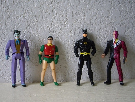 Four vintage Batman Character Action Figures