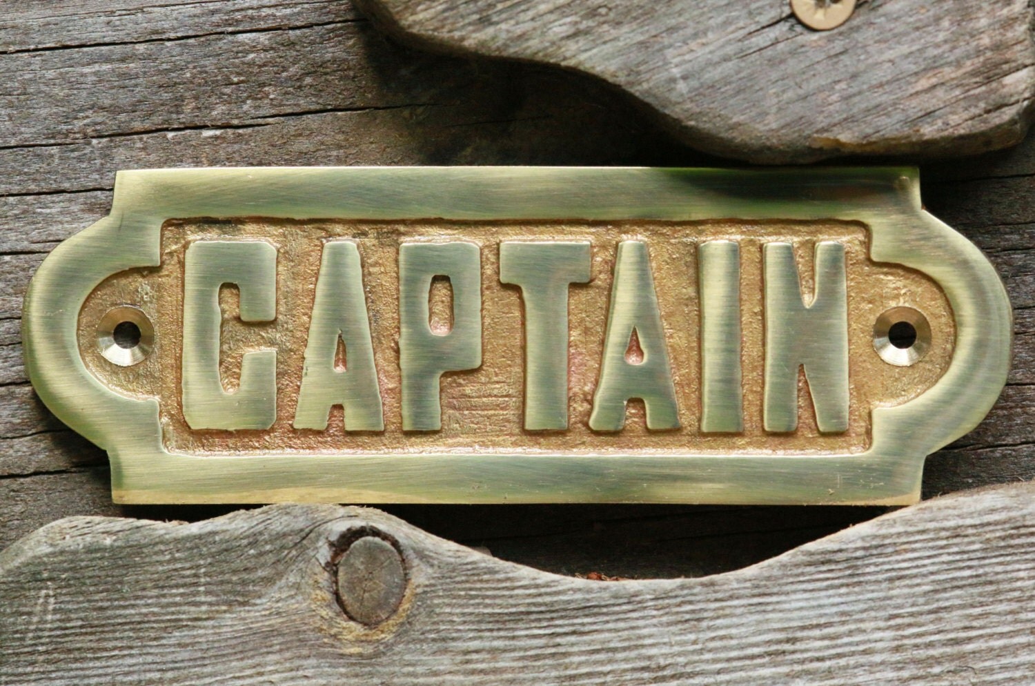 Heavy Brass Captain Name Plate Engraved Brass Captain Sign