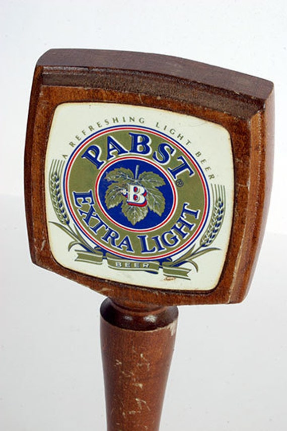 Vintage PBR Beer Tap Pabst Extra Light Wooden Handle