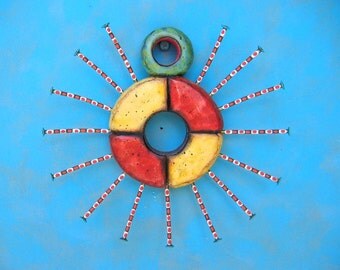 Spider, Original Found Object Wall Sculpture, Wood Carving, Wall Decor, by Fig Jam Studio