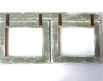 2 Barnwood Collage Frame 3 8x10 Multi Opening - Multi Opening 2 Hole 8x10 Collage Picture Frame-Rustic Picture Frame-Reclaimed-Cottage  Chic-Collage Frame-Collage Frame-Shabby