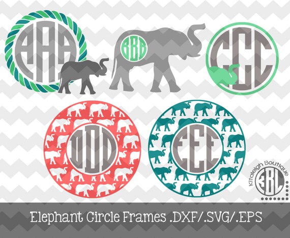 Download Elephant Monogram Frames .DXF/.SVG/.EPS Files for use with