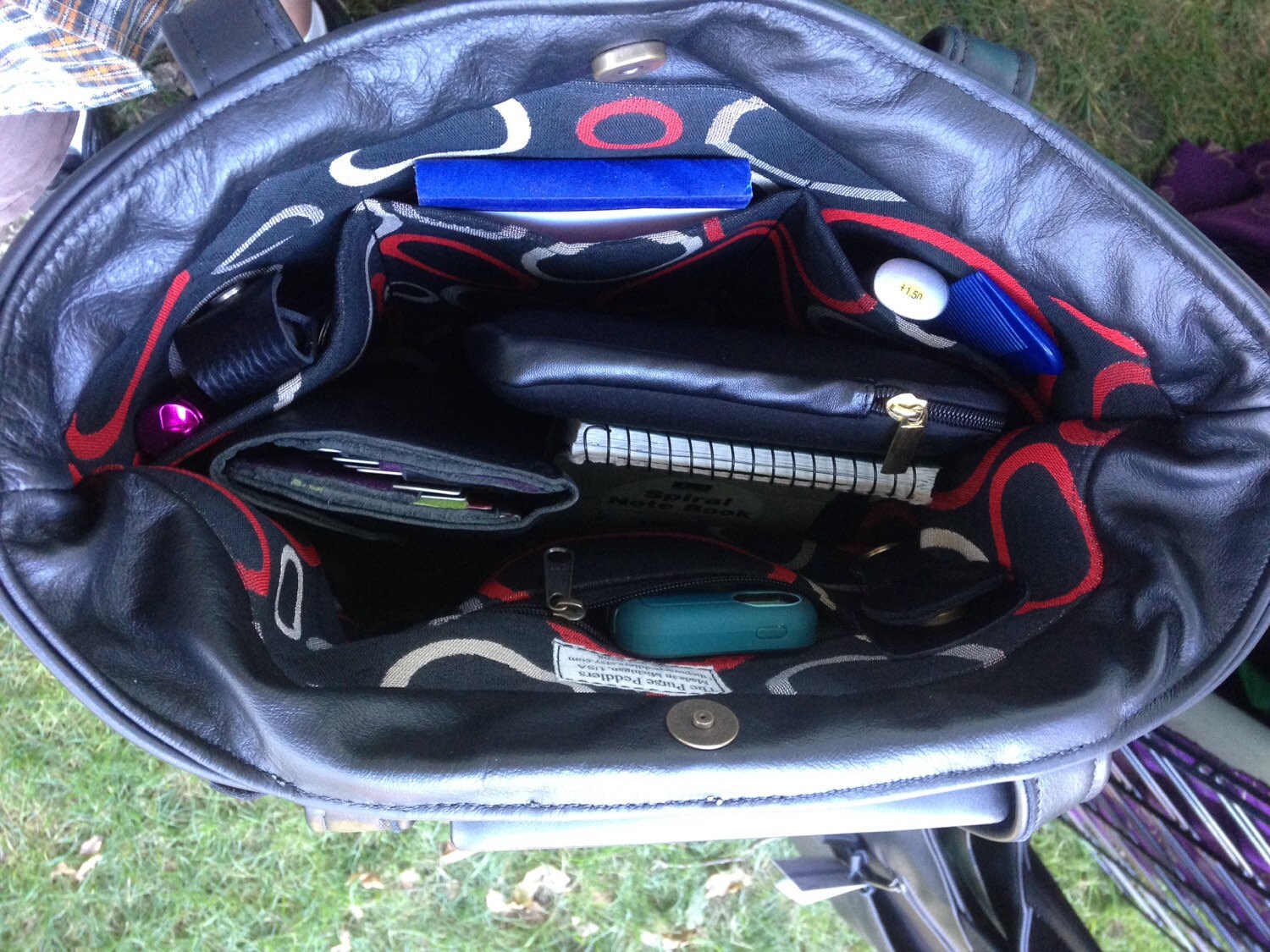 Leather Tote Bag with Trolley Sleeve carry on bag with