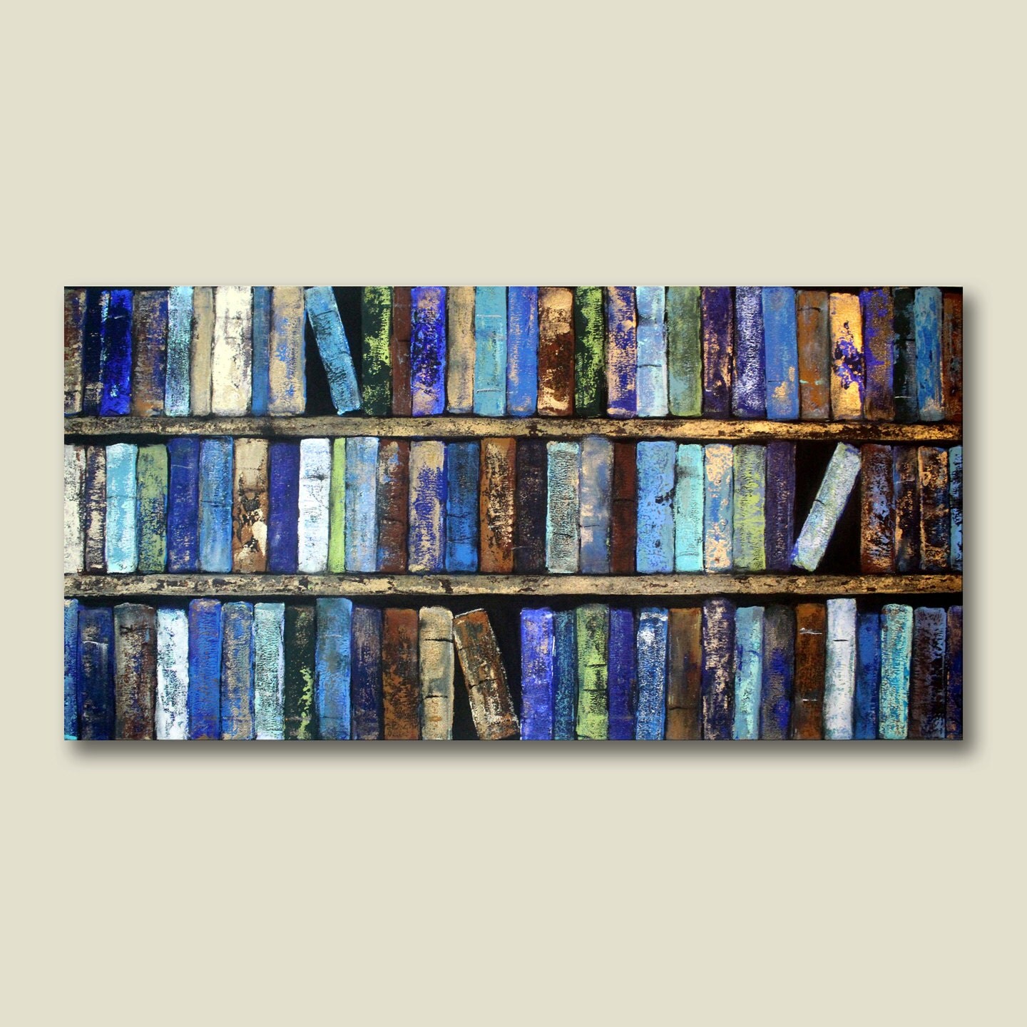 Abstract Library Books Book Art Canvas Giclee by LauraSueArt