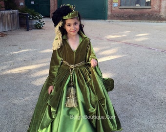 GWTW Pageant OOC costume Scarlett O'hara Drapery Green Courtain Dress gone with the wind Southerbell Dress Plantation dress 12m up 7/8 yr