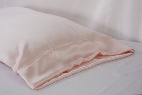 pillowcase for silk hair care or Standard King 100 Pillowcase, Pink Silk Charmeuse, Size PURE