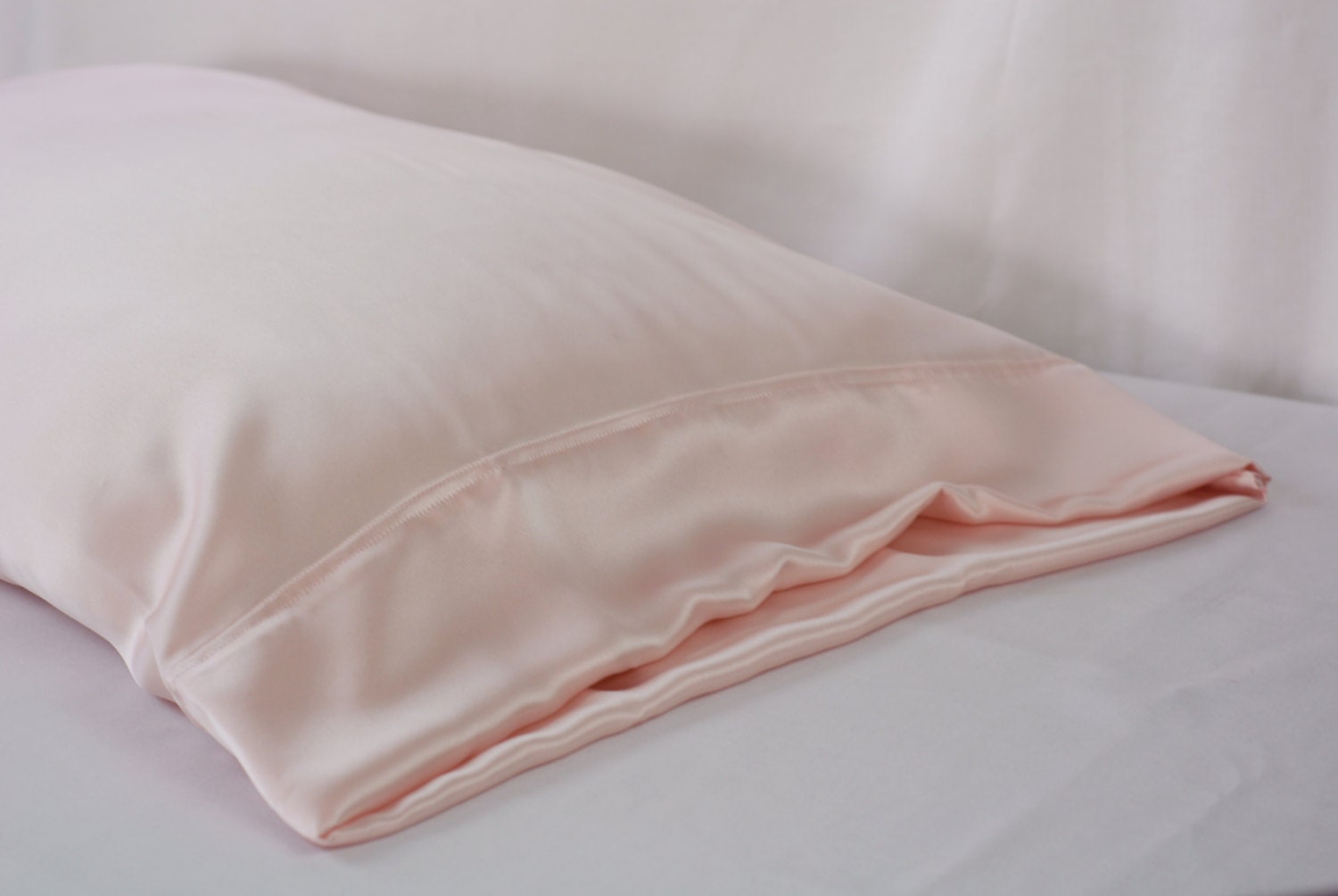 100 PURE Silk Pillowcase Light Pink Charmeuse Standard or