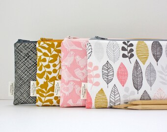 Zipper Pouch, Modern Nature, Color, Leaves, Birds, Pencil Pouch, Pencil Case, College, Kids, School Supplies, Teens, Women, Organize