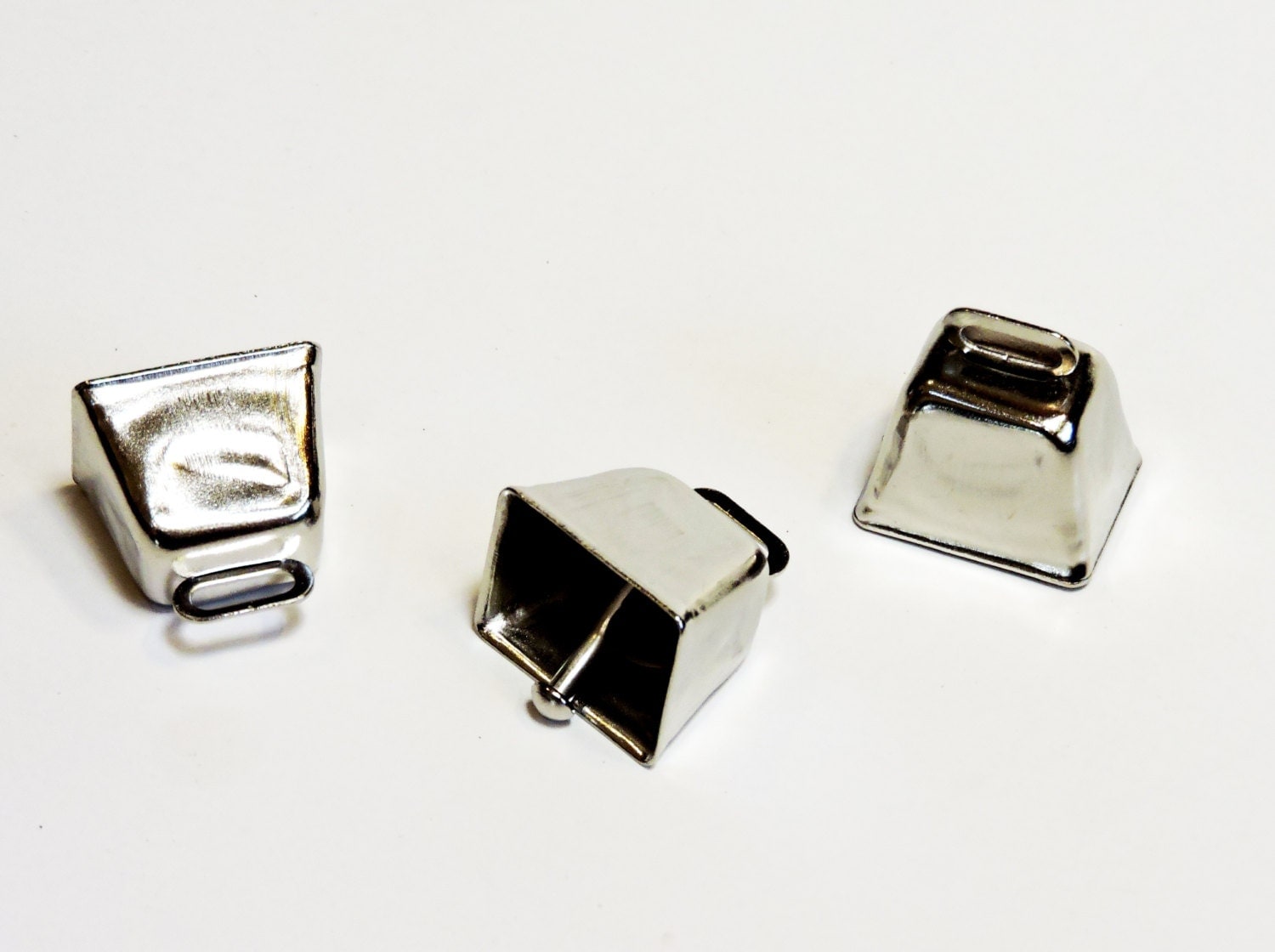 Silver Cow Bells Shiny Metal Craft Supply Small Ringing