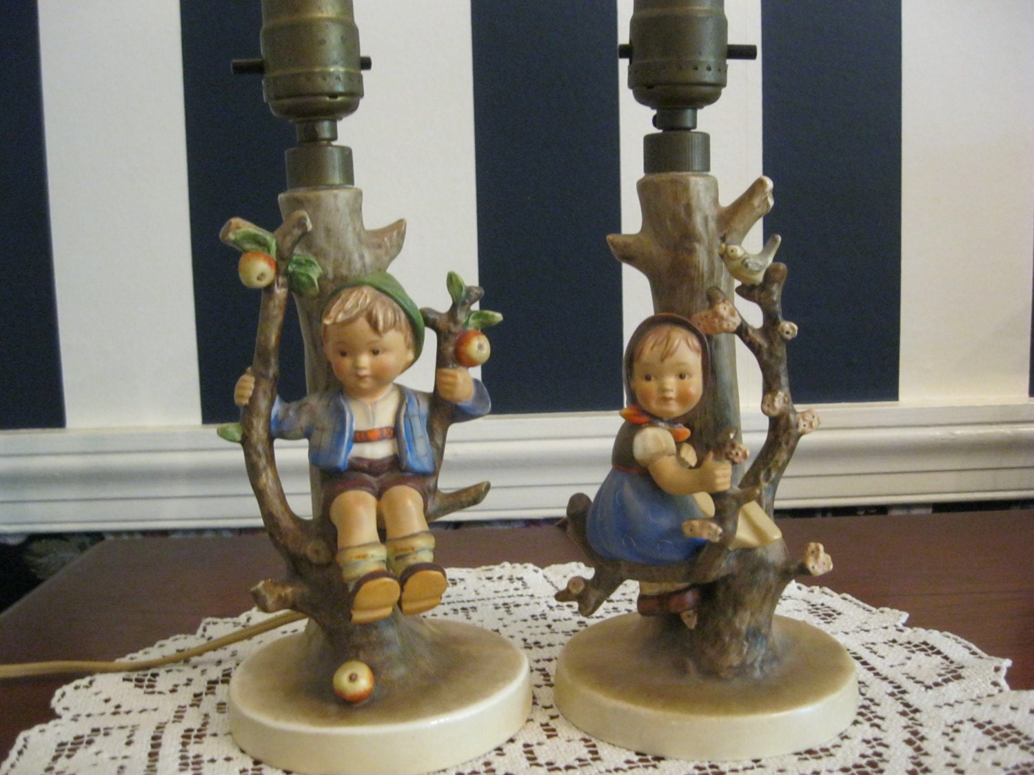 Pair of Hummel figurine lamps SALE