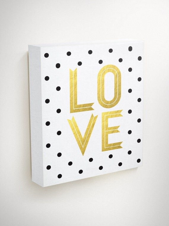 Items similar to Love Wall Art, Gold Love Sign, Love Canvas Art, Gold