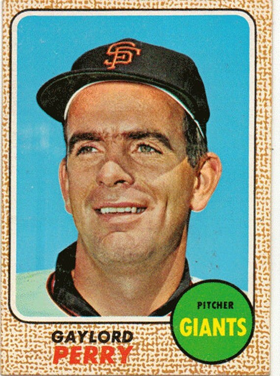 1968 Topps Baseball Card Gaylord Perry San Francisco Giants