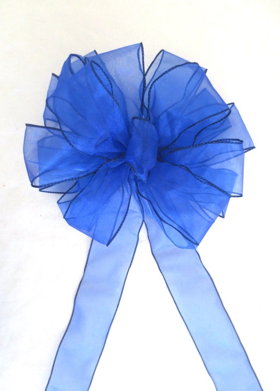 Blue Bow / Christmas Bow / Wreath Bow / by TopItOffTreeTopBows