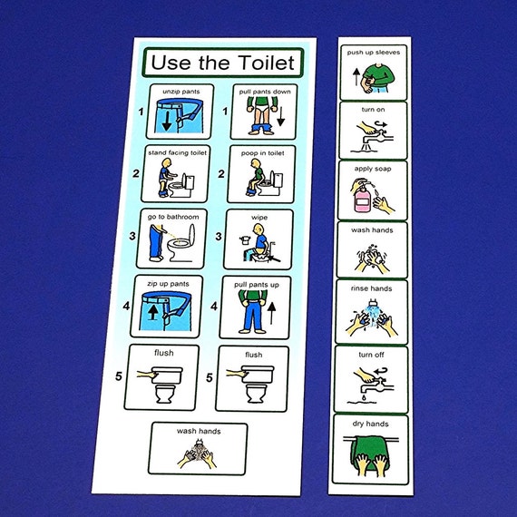 PECS Visual Aid for Using the Toilet Laminated Hand Washing