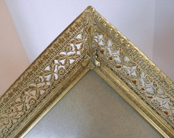 8x10 Shabby Ornate Gold Metal Picture Frame Easel Back - Eloise