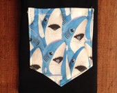 Left shark sharks pocket tee shirt s/m/l/xl ready to ship