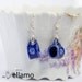 Delicate silver plated earrings with blue miniature teacups from porcelain tea set pieces, miniature cute shabby chic style tea pot earrings