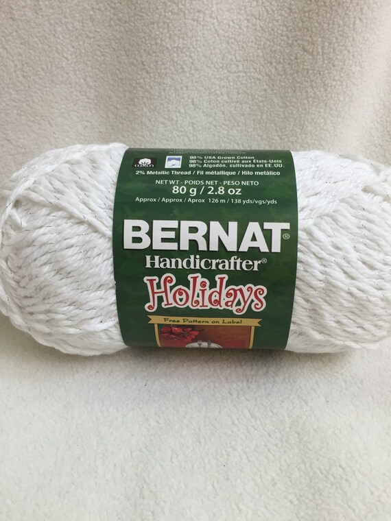 Bernat Handicrafter Holidays Yarn White Sparkle Cotton