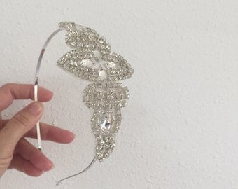 BIG SALE Handmade Silver rhinestone Headband Bridal Headband Crystal HB8792.