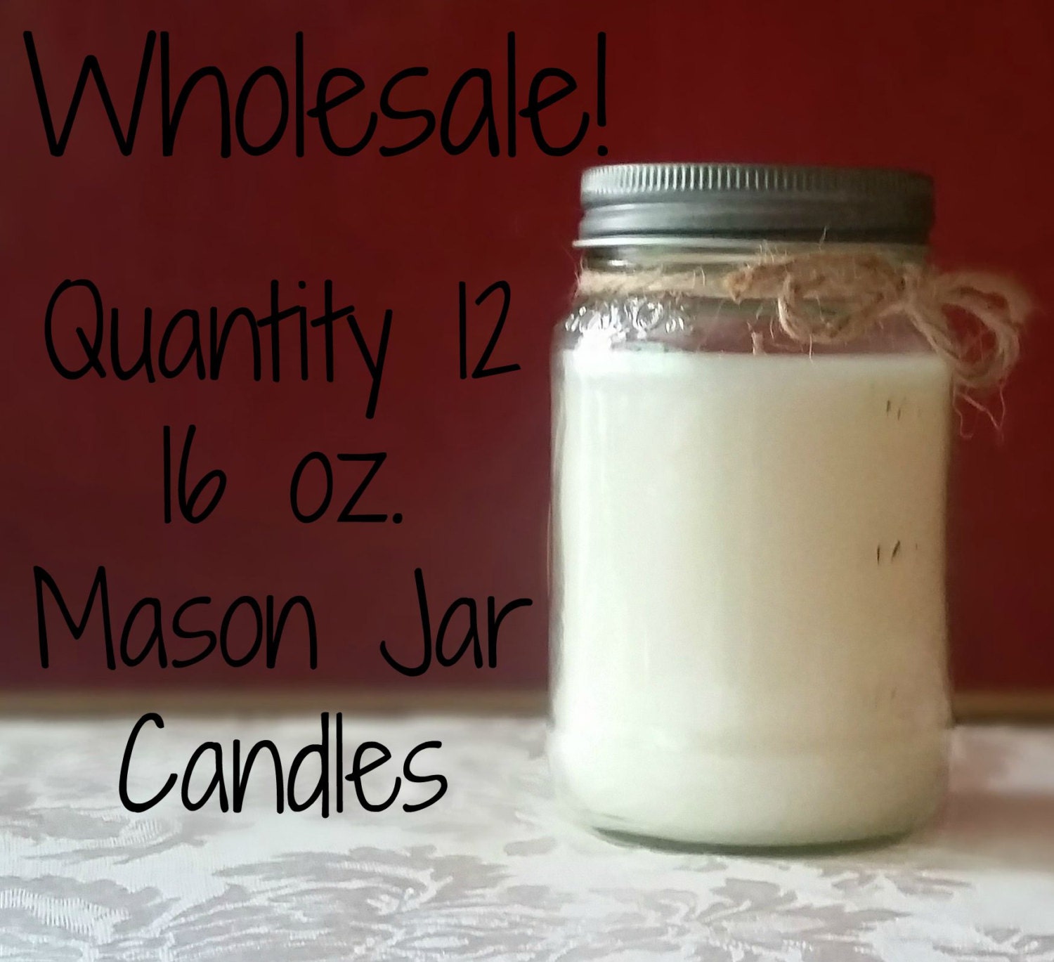 12 Pack Wholesale Candles 16 oz. Mason Jar