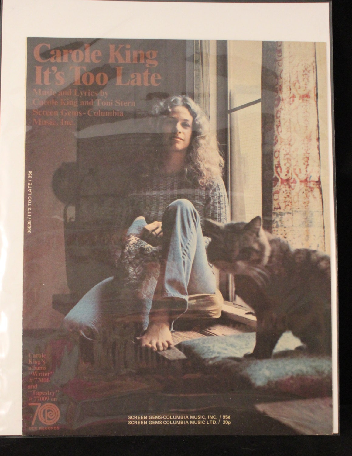 Carole King It's Too Late Sheet Music 1971