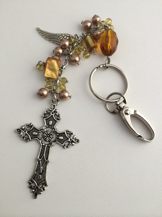 pull,  Wing   Keychain charm Charm Cross Purse purse & purse cross Charm; Beaded zipper