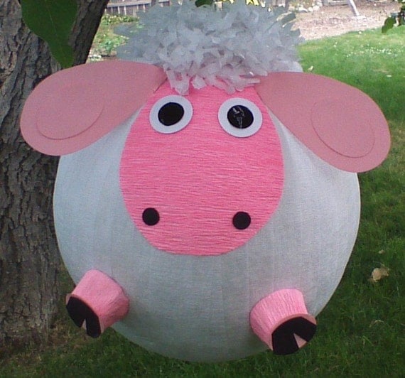 Sheep Pinata. Lamb Pinata. Lambie With Pink Face.