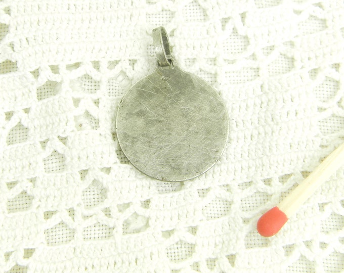 Vintage French Religious Silver Medal Saint Joseph and Baby Jesus / Christian / Religion Charm Journey / Catholic / Catholic / Church