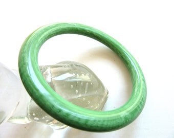 Faux Jade Bangle Marbled Lucite