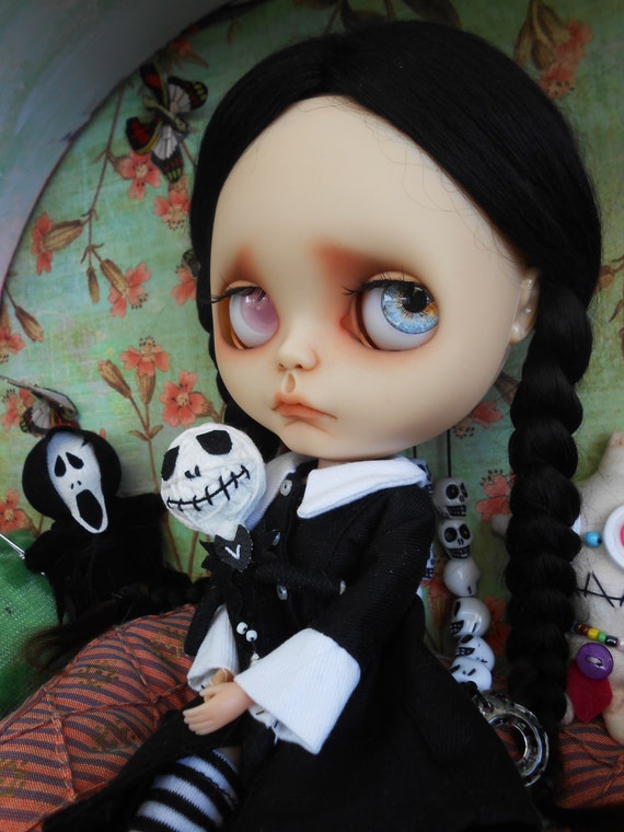 Custom Wednesday Addams Blythe Doll