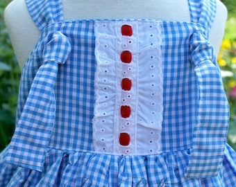 Dorothy Wizard of Oz Dress, Dorothy Dress, Dorothy Knot Dress, Dorothy Costume, Wizard of Oz, Wizard of Oz Costume, Girls Knot Dress