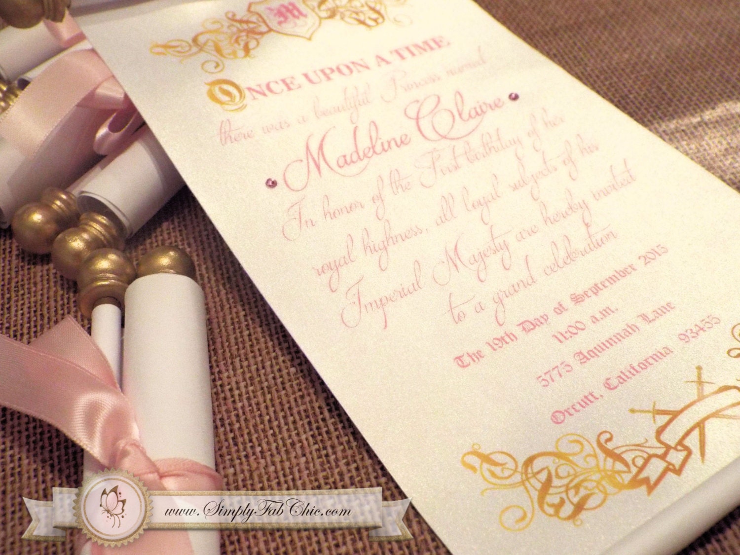 Princess Scroll Wedding Invitations 5