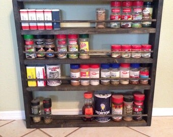 24 x 24 Rustic Spice Rack with wooden dowels
